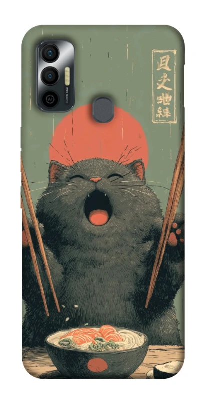 Чехол на TECNO Spark 7 Hungry Cat фото 1 из 1