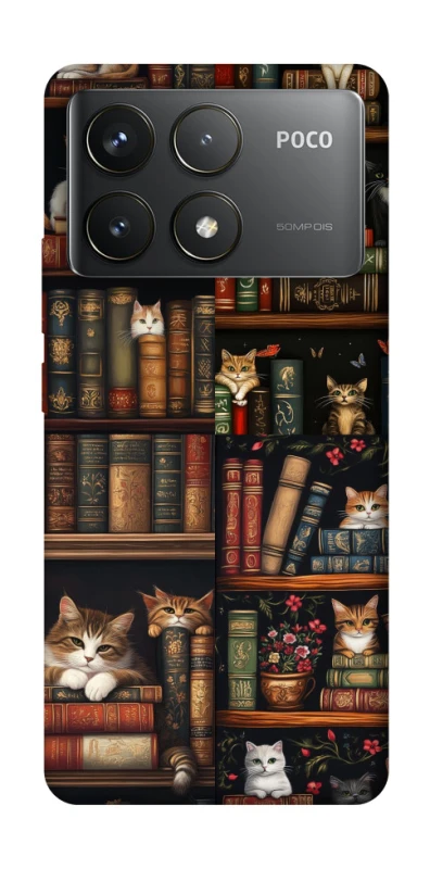Чохол на Xiaomi Poco F6 Pro Cats & Books фото 1 з 1