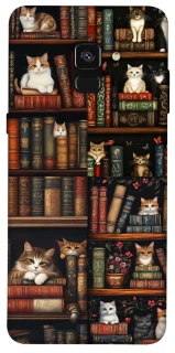 Чехол на Samsung A530 Galaxy A8 (2018) Cats & Books фото 1 из 1