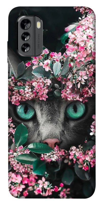 Чохол на Nokia G60 Кіт в квітах фото 1 з 1