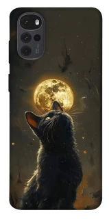Чехол на Motorola Moto G22 Кот под луной v2 фото 1 из 1