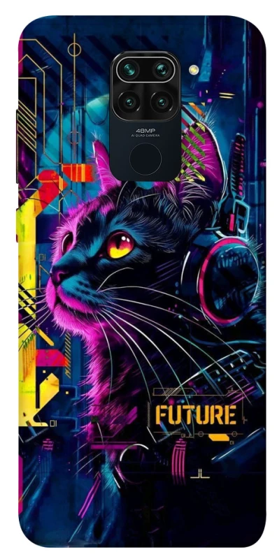 Чехол на Xiaomi Redmi Note 9 / Redmi 10X Cyber Cat v2 фото 1 из 1