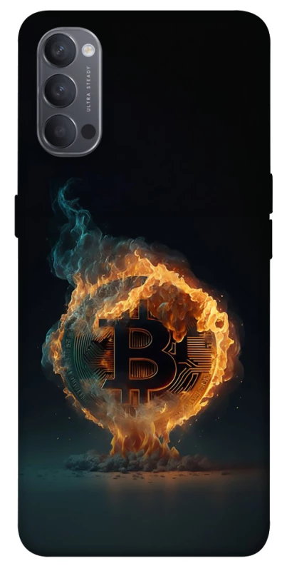Чохол на Oppo Reno 4 Fire Bitcoin фото 1 з 1