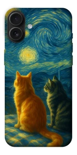 Чехол на Apple iPhone 16 Plus Cats under the stars фото 1 из 1