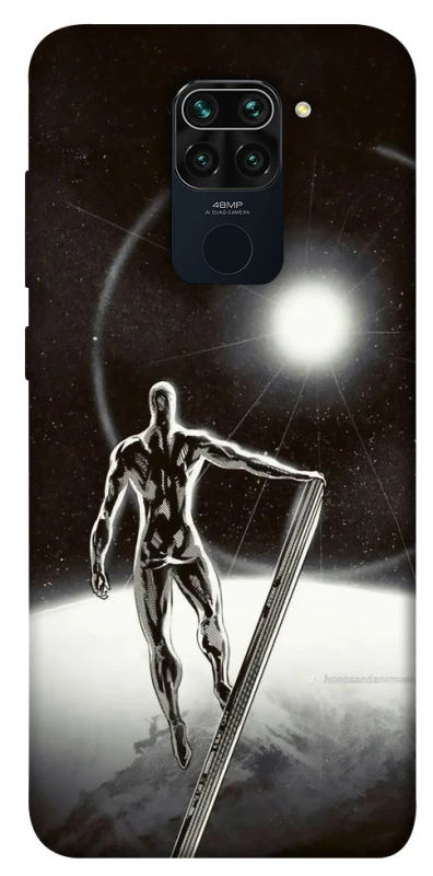 Чехол на Xiaomi Redmi Note 9 / Redmi 10X Серебряный сёрфер фото 1 из 1