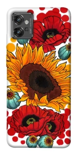 Чехол на Motorola Moto G32 Подсолнечники и маки фото 1 из 1