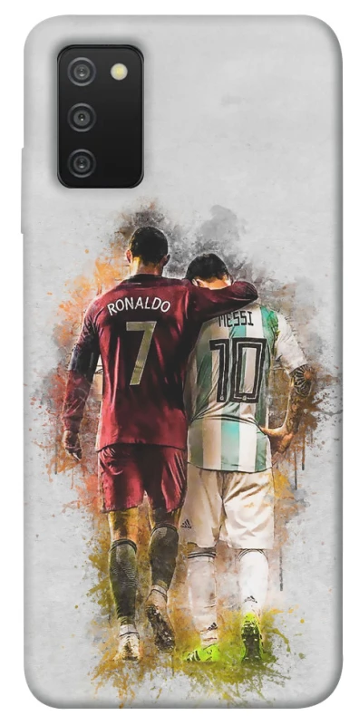 Чехол на Samsung Galaxy A03s Ronaldo и Messi фото 1 из 1