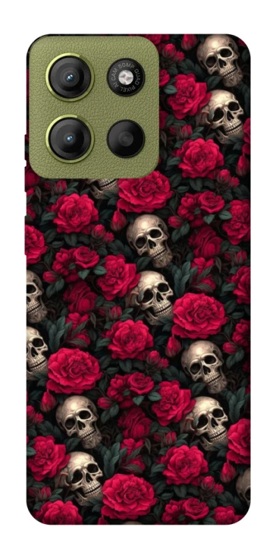 Чохол на Motorola Moto G15 4G Черепа та рози фото 1 з 1