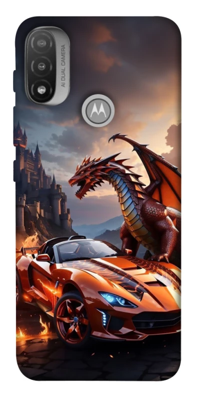 Чохол на Motorola Moto E20 Сar and dragon фото 1 з 1