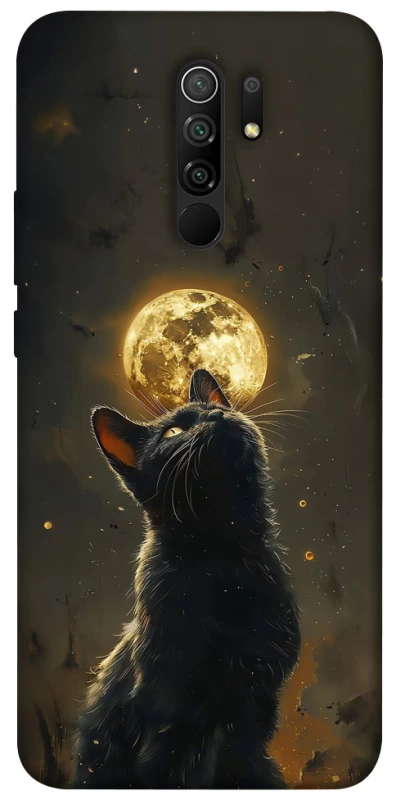 Чохол на Xiaomi Redmi 9 Кіт під місяцем v2 фото 1 з 1