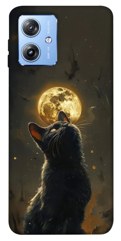 Чохол на Motorola Moto G84 Кіт під місяцем v2 фото 1 з 1