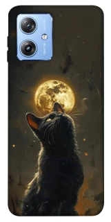 Чохол на Motorola Moto G84 Кіт під місяцем v2 фото 1 з 1