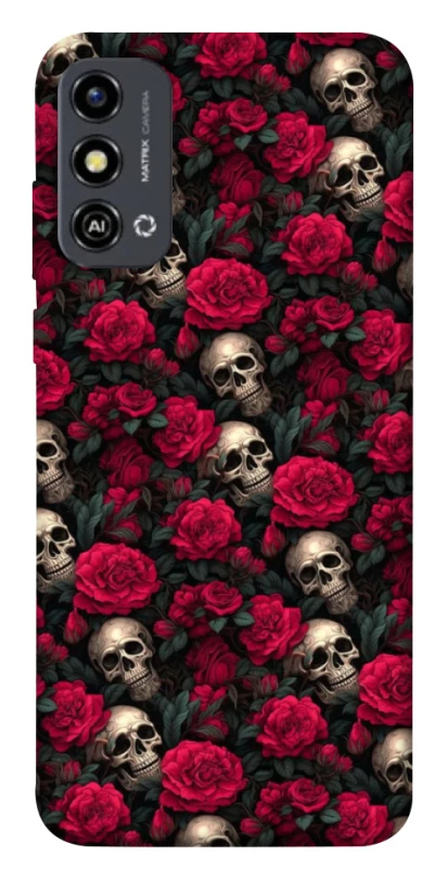 Чохол на ZTE Blade A53 Черепа та рози фото 1 з 1