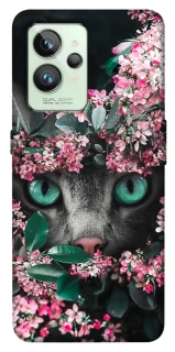Чохол на Realme GT2 Кіт в квітах фото 1 з 1