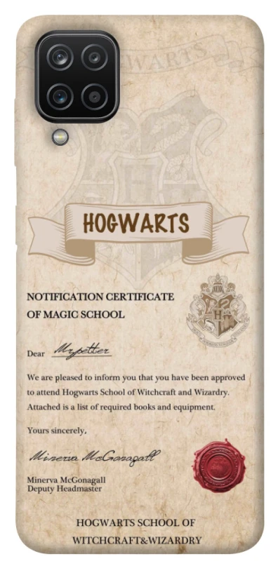 Чехол на Samsung Galaxy A12 The Hogwarts acceptance letter фото 1 из 1