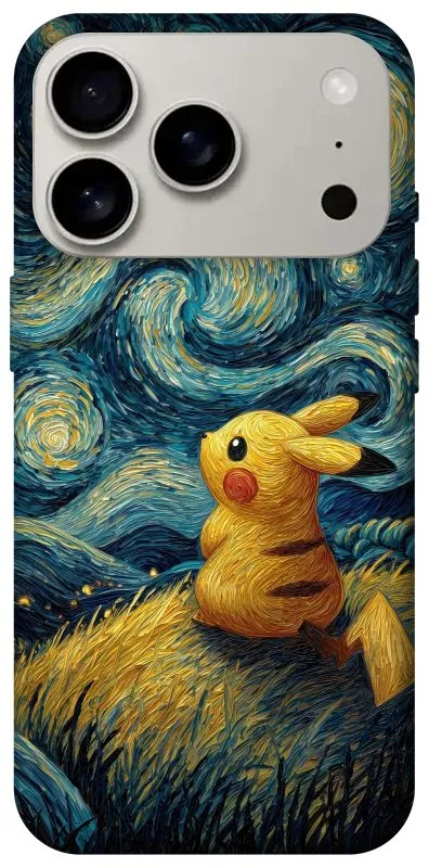 Чехол на Apple iPhone 18 Pro Pikachu and Van Gogh фото 1 из 2