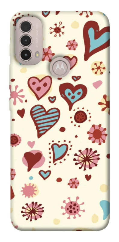 Чехол на Motorola Moto E40 Pretty hearts фото 1 из 1