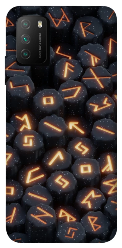 Чехол на Xiaomi Poco M3 Огненые руны фото 1 из 1
