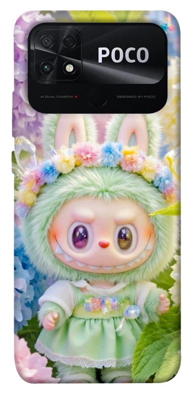 Чохол на Xiaomi Poco C40 Labubu & Flowers ver.2 фото 1 з 1
