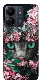 Чехол на Xiaomi Redmi 13C Кот в цветах фото 1 из 1