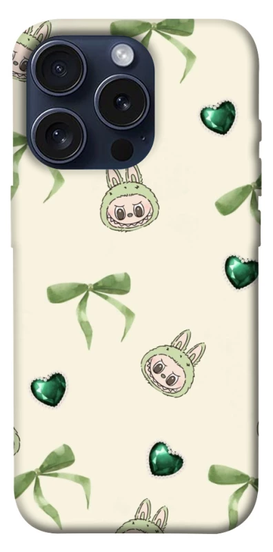 Чохол на Apple iPhone 15 Pro (6.1") Labubu Green Heart фото 1 з 1