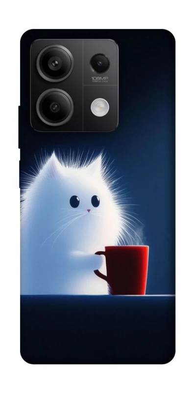 Чехол на Xiaomi Redmi Note 13 5G Чехол кот с кофе фото 1 из 1