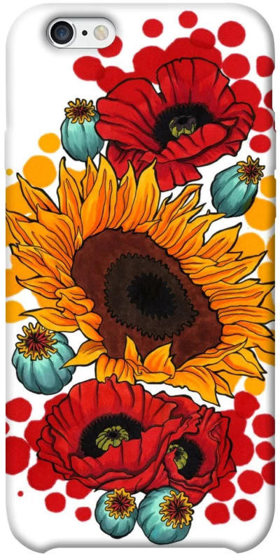 Чохол на Apple iPhone 6/6s plus (5.5") Соняшники та маки фото 1 з 1