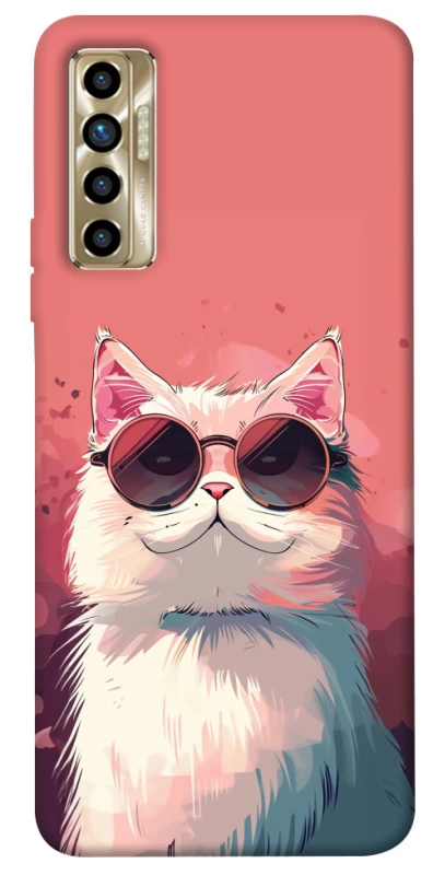 Чохол на TECNO Camon 17P Сat with glasses фото 1 з 1