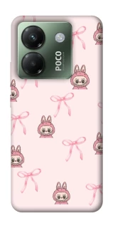 Чехол на Xiaomi Poco M7 pro 5G Pink bows and Labubus фото 1 из 1
