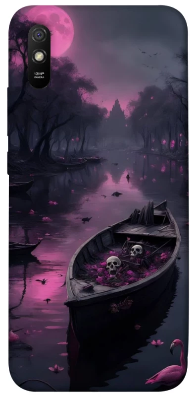 Чехол на Xiaomi Redmi 9A Boat and flamingo фото 1 из 1