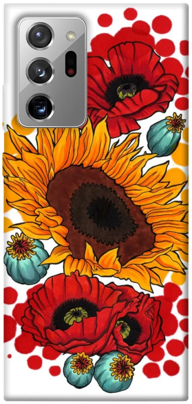 Чохол на Samsung Galaxy Note 20 Ultra Соняшники та маки фото 1 з 1