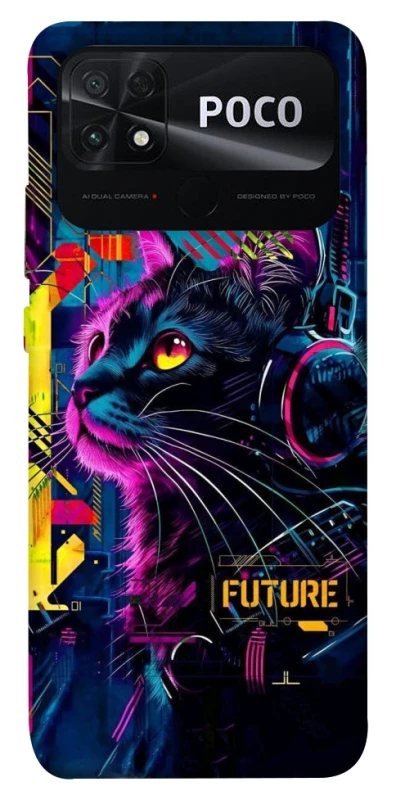 Чехол на Xiaomi Poco C40 Cyber Cat v2 фото 1 из 1