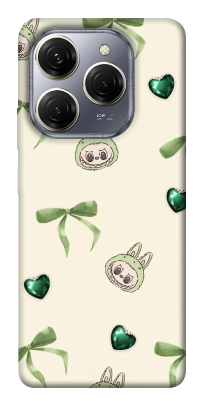 Чохол на TECNO Spark 20 Pro Labubu Green Heart фото 1 з 1