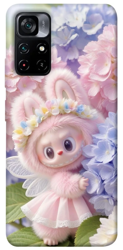 Чохол на Xiaomi Poco M4 Pro 5G Labubu & Flowers ver.1 фото 1 з 1