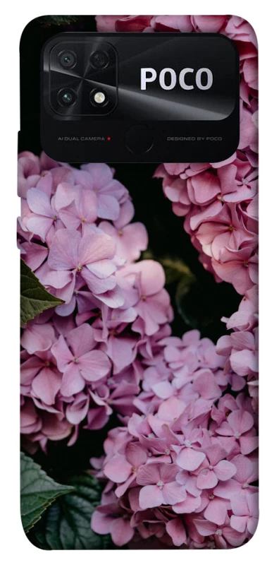 Чохол на Xiaomi Poco C40 Рожеві гартензії фото 1 з 1