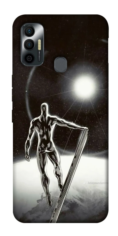 Чехол на TECNO Spark 7 Серебряный сёрфер фото 1 из 1