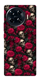 Чехол на TECNO Spark 20 Pro+ Черепа и розы фото 1 из 1