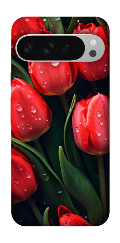 Чохол на Google Pixel 9 Pro XL Червоні тюльпани фото 1 Чохол на Google Pixel 9 Pro XL Червоні тюльпани фото 1 з 1
