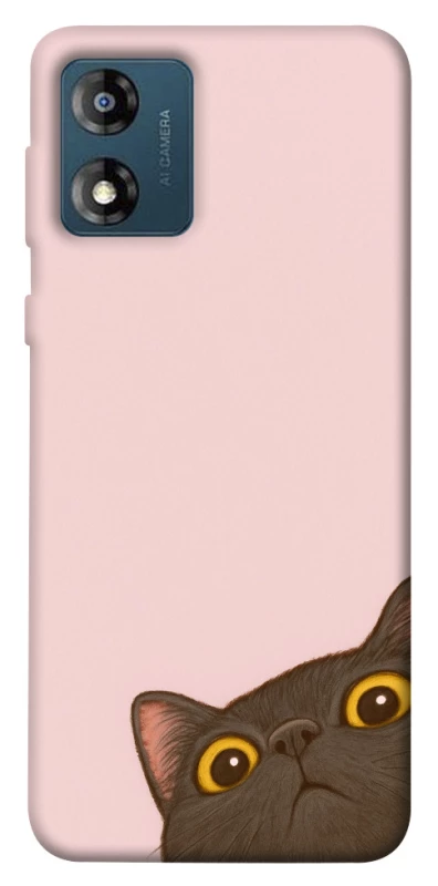Чехол на Motorola Moto E13 Peeping cat фото 1 из 1