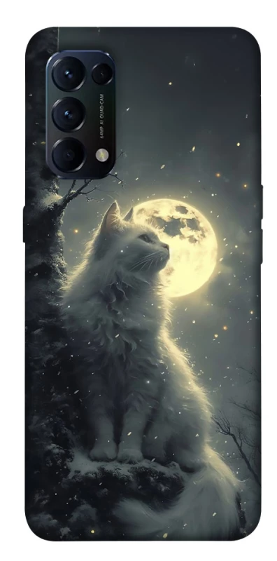 Чохол на Oppo Reno 5 4G Кіт під місяцем фото 1 з 1