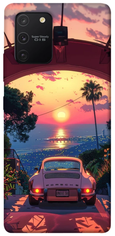 Чехол на Samsung Galaxy S10 Lite Porsche at sunset фото 1 из 1
