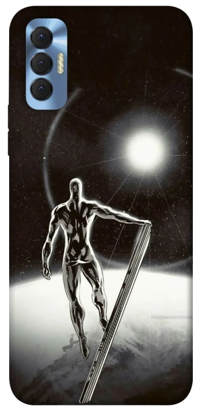 Чехол на TECNO Spark 8P Серебряный сёрфер фото 1 из 1