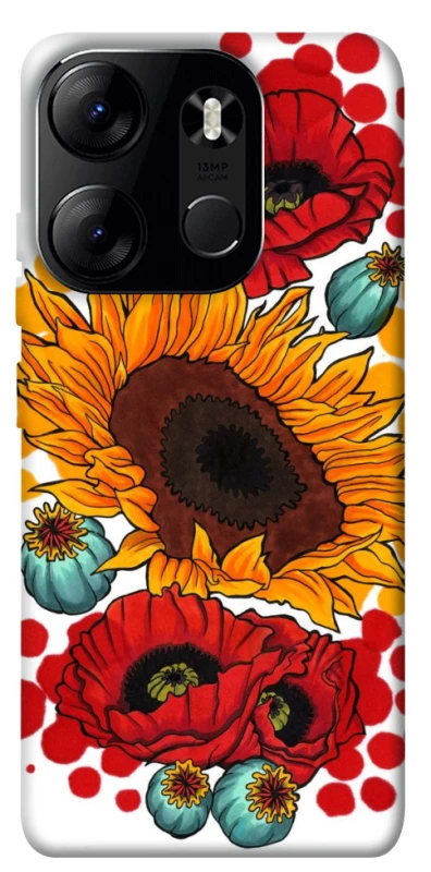 Чохол на Tecno Spark Go 2023 Соняшники та маки фото 1 з 1