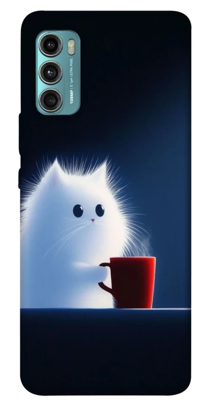 Чохол на Motorola Moto G60 Чохол кіт з кавою фото 1 з 1
