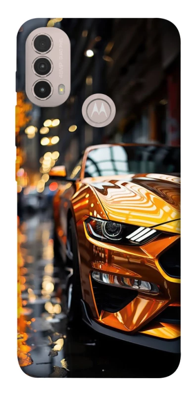 Чохол на Motorola Moto E40 Golden sports car фото 1 з 1