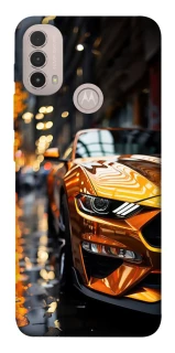 Чохол на Motorola Moto E40 Golden sports car фото 1 з 1