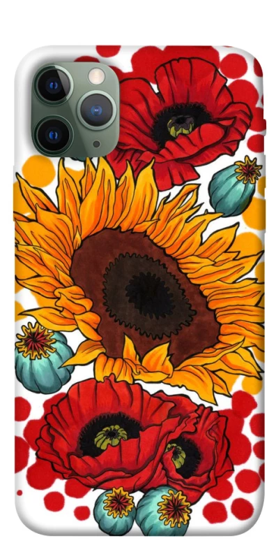 Чохол на Apple iPhone 11 Pro (5.8") Соняшники та маки фото 1 з 1