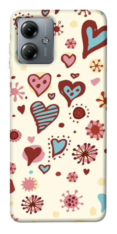 Чохол на Motorola Moto G14 Pretty hearts фото 1 з 1