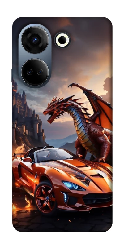 Чохол на TECNO Camon 20 Pro (CK7n) Сar and dragon фото 1 з 1