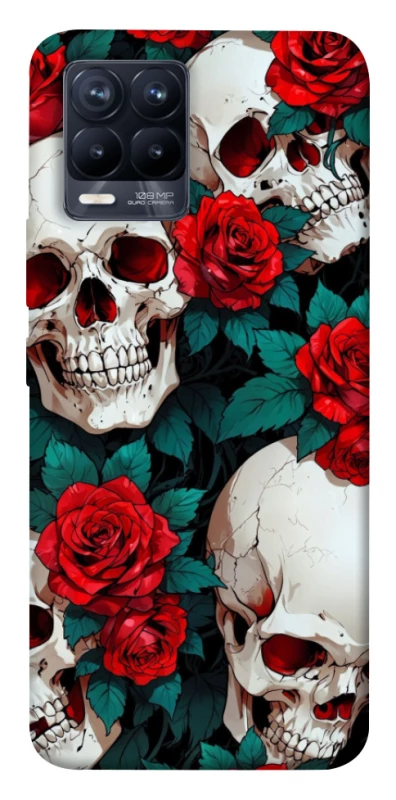 Чохол на Realme 8 skull and rose фото 1 з 1